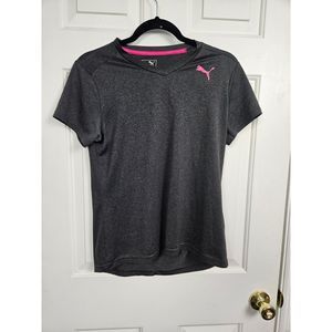 Puma Size Large Heathered Black & Hot Pink Shirt